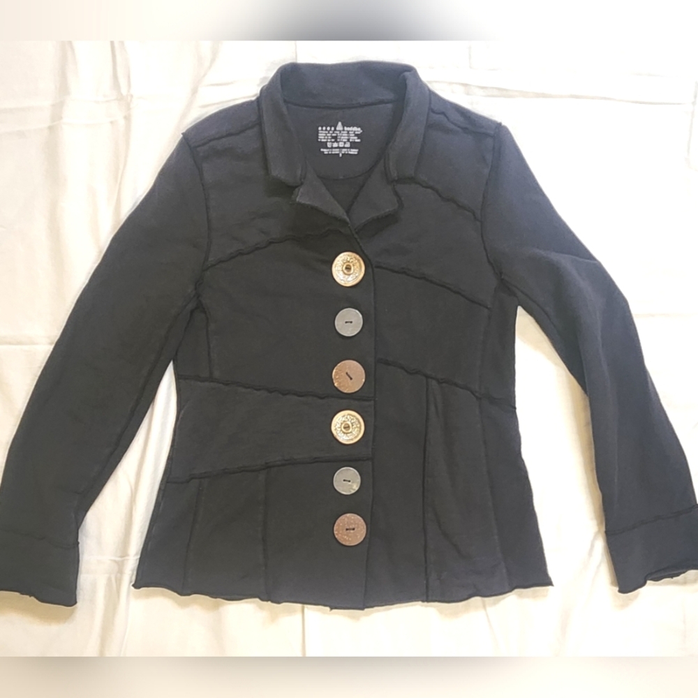 Neon buddha l/s black knit jacket‎ size small